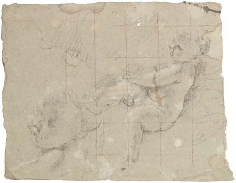  170-Giovanni Lanfranco-Un putto adagiato su una nuvola 
